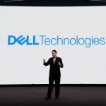 Michael Dell, Chairman and CEO of Dell Technologies, is speaking in front of the Dell logo during the ''New Strategies for a New Era'' keynote at the Mobile World Congress in Barcelona, Spain, on February 27, 2024. (Photo by Joan Cros/NurPhoto via Getty Images)